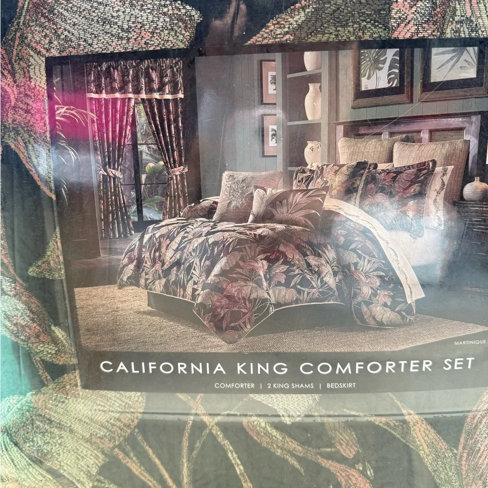 Luxury Black 4-PieceCALIFORNIA KING Comforter Set By J Queen